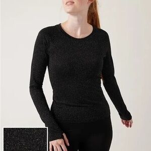 athleta momentum black shimmer long sleeve